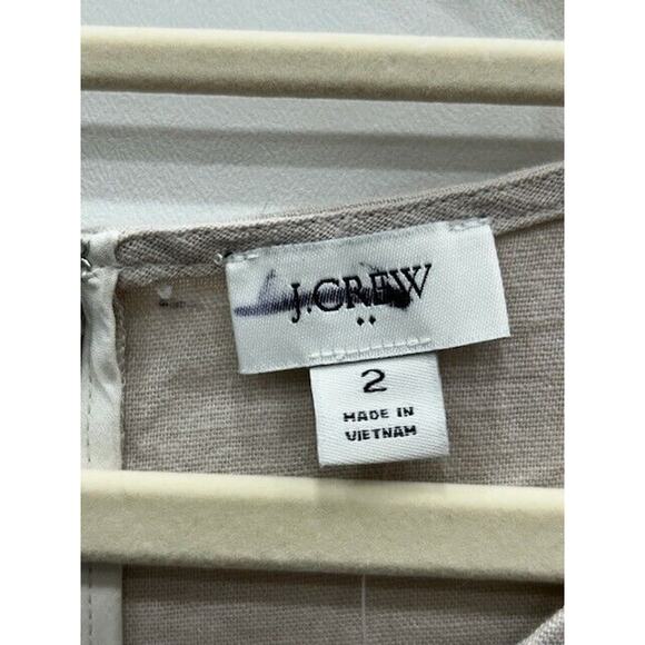 J.Crew Womens Shift Dress Sleeveless Crew Neck Linen Blend Silver Sand Sz 2 NWT - Picture 10 of 14